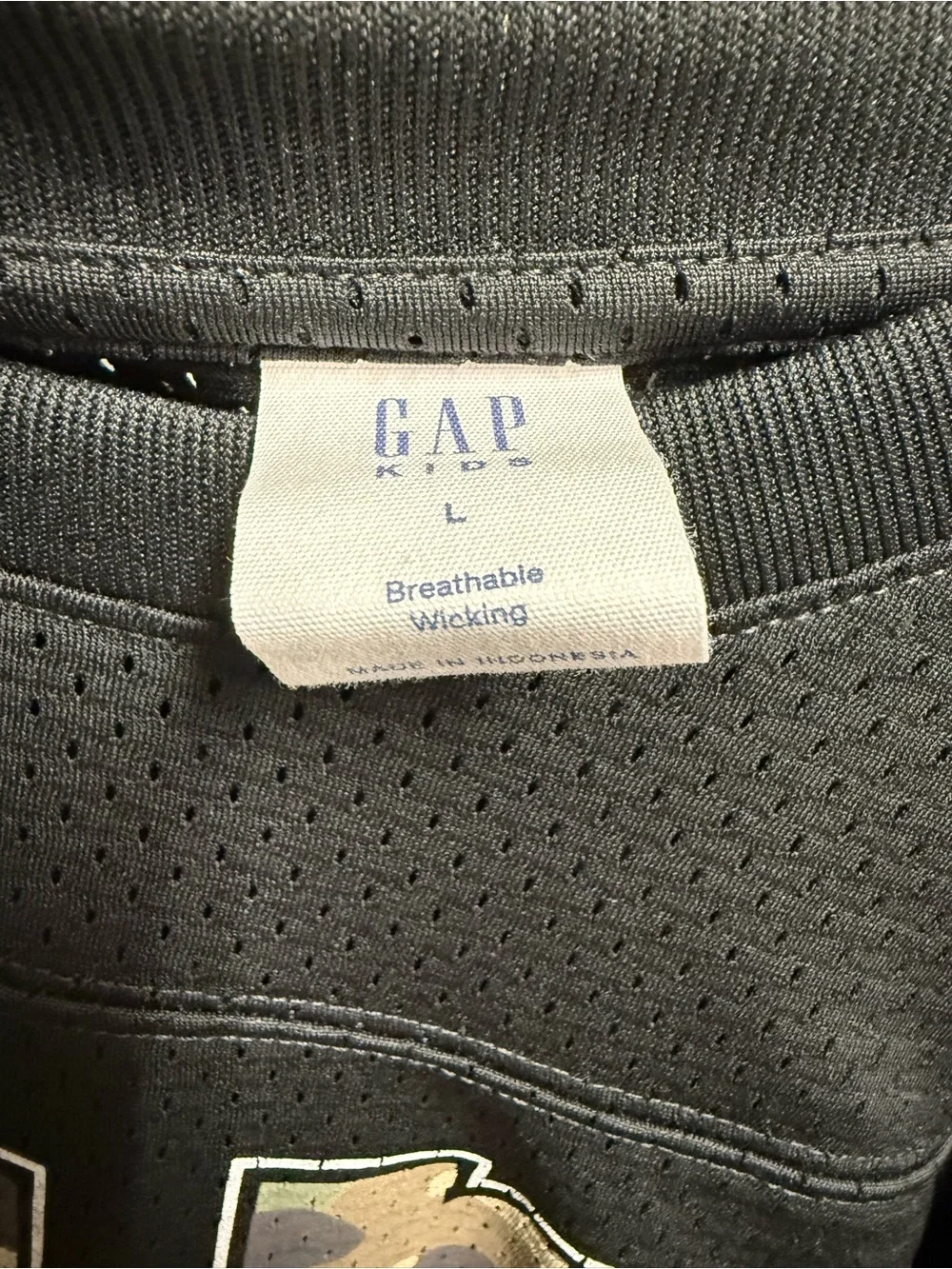GAP Black Jersey Top with Camo '73' Graphic